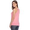 Women's V Neck Tank Tops Drape Wrap Front Pleated Top - 4 of 4