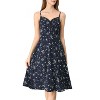 Allegra K Women's Floral Twist Front Knee Length Summer Adjustable Strap Sundresses - 2 of 4