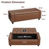 49 Inch Upholstered Storage Ottoman Bench, Faux Leather Window Bench Entryway Bench - 2 of 4