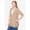 Woman Within Plus Size Lightweight Short Sleeve V-Neck Cardigan - 4 of 4