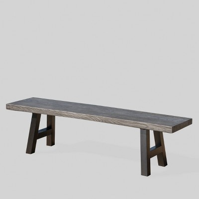 Lido Concrete Patio Dining Bench - Gray - Christopher Knight Home