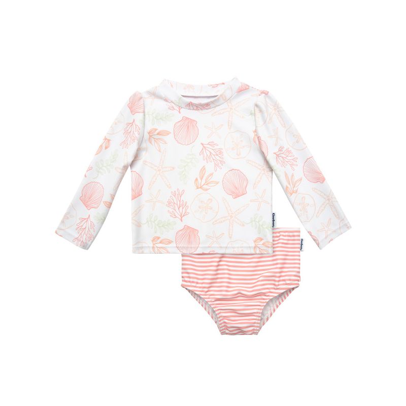 Gerber Baby Girls' Toddler Long Sleeved Rashguard Swimsuit Set - 2-Piece, 1 of 6
