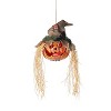 Morris Costumes 2.3 ft Hanging Jack-O-Lantern Head with Straw Hair - Orange - 2 of 3