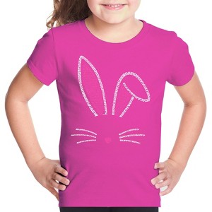 LA Pop Art Girl's Word Art T-shirt - Bunny Ears - 1 of 4