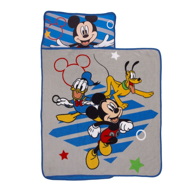 Disney Mickey Mouse Clubhouse Buddies Padded Toddler Nap Mat With Built In Pillow, Fleece Blanket, and Name Label for Daycare, Kindergarten or Travel, 2 of 5