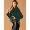 Allegra K Women's Cropped Notch Lapel Open Front Faux Fur Fluffy Coat - 4 of 4
