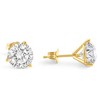 Pompeii3 4 Ct TW Round Lab Created Ideal Cut Martini Diamond Studs 14k Yellow Gold - 2 of 4