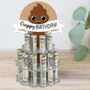 Big Dot of Happiness Oh Crap, You're Old! - DIY Poop Birthday Party Money Holder Gift - Cash Cake - 1 of 4