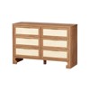 Modern Farmhouse Wood Storage Cabinet with Metal Handles, Drawer Rattan Dresser,Chest of Drawers Closet Organizers for Bedroom,Living Room - 4 of 4