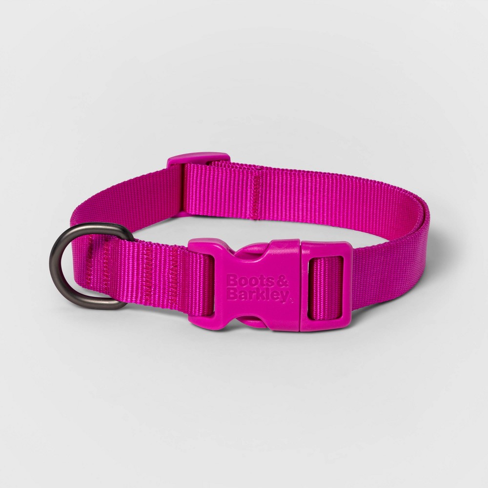 Photos - Collar / Harnesses Basic Dog Adjustable Collar with Color Matching Buckle - L - Pink - Boots