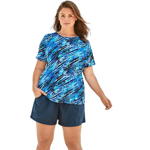 Inhibere fly Stue Swim 365 Women's Plus Size The Swim Tee, 38/40 - Silver Foil Animal : Target