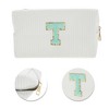 Unique Bargains Portable Corduroy Rectangular Letter Makeup Bag White 1 Pc - 4 of 4