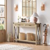 43" Console Table with Rattan Drawers, 2-Tier Farmhouse Narrow Entryway Table , Sofa Table, Console Tables for Entryway - 3 of 4