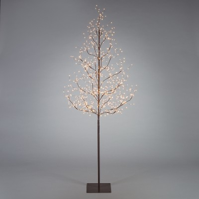 Everlasting Glow 72-Inch High Brown Electric Tree with 690 Warm White Micro LED Lights