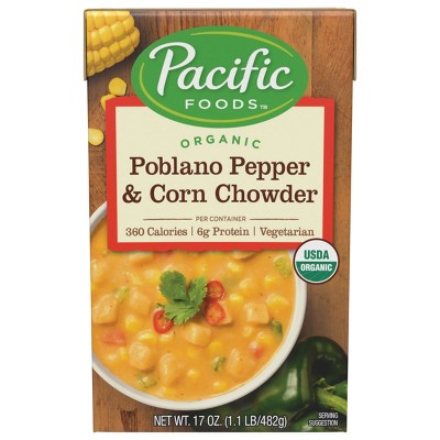 Pacific Foods Organic Poblano Pepper & Corn Chowder Soup - 17oz