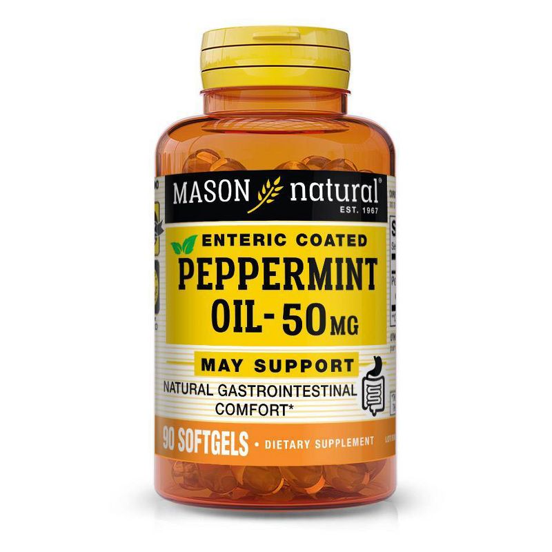 Mason Natural Peppermint Oil 50 mg Enteric Coated Softgels - 90ct, 1 of 6
