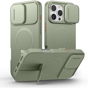 SURITCH for iPhone 16 Pro Max Case with Magnetic Camera Slide Cover and Adjustable Kickstand, Compatible with MagSafe, Shockproof Bumper Case - 1 of 3