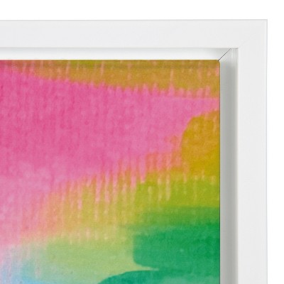 Holiday Inspired Colorful Canvas Wall Art, 18x24 White Frame