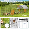 Metal Chicken Coop with Waterproof Cover, Chicken Run Pen for Yard, Outdoor Portable Hen House, Large Animal Cage with Doors for Duck Rabbit Hen - 2 of 4