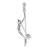 Black Bow Jewelry 14k White Gold Open Back Bow and Arrow Pendant, 11 x 36mm - 3 of 4