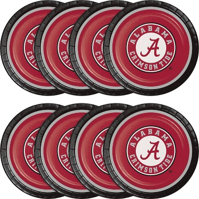 University of Alabama Red Round Disposable Paper Plates, 24 Count