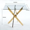 KTMBDW 35.4” Square Glass Dining Table, Tempered Glass Tabletop and Metal Tubular Legs, Modern Style Table for Home, Kitchen, Dining Room - 3 of 4