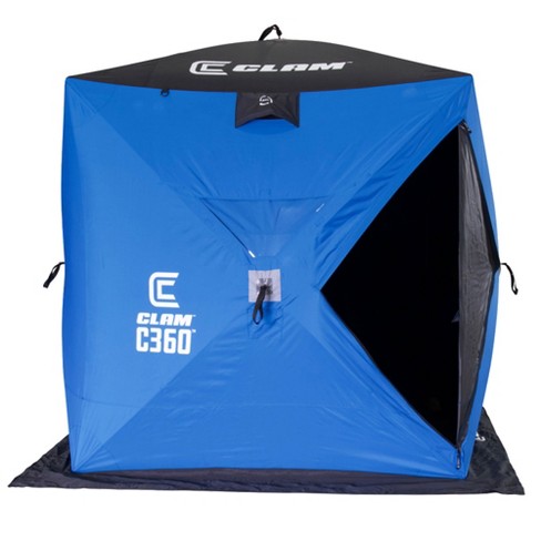 Clam 14475 C 360 3 Person 6 Foot Lightweight Portable Pop Up Ice