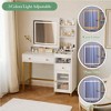 LED Vanity Desk with Mirror, Makeup Table with Drawers, Cabinet, Open Shelf, 3 Color Lighting Modes, Dimming for Bedroom Studio - 2 of 4
