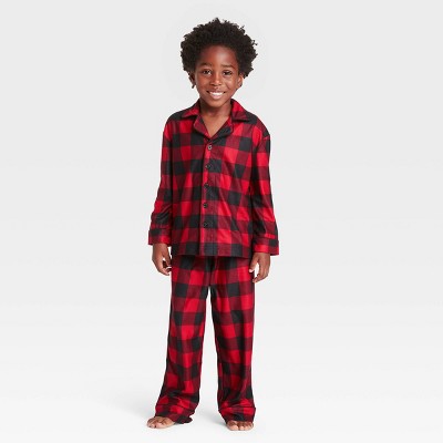 Toddler Holiday Buffalo Check Flannel Matching Family Pajama Set - Wondershop™ Red 12M