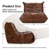 Itopfox Giant Memory Foam Bean Bag Chair for Adults, Soft Faux Leather Sofa Chair for Living Room Bedroom Dorm Office - Comfortable & Stylish (Brown) - 2 of 4