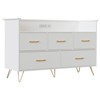 Dresser for Bedroom, 47" Wide Chest of Drawers with LED Lights, Charging Station & 5 Smooth-Sliding Drawers, Modern Wood Storage Cabinet - 3 of 4