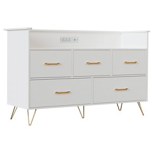 ODK Dresser for Bedroom with 5 Drawers, 47 in Wide Chest of Drawers, Freestanding Storage Organizer for Closet, Hallway, Entryway, Nursery - 1 of 4