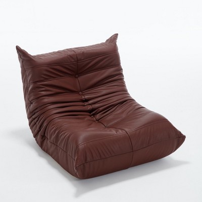 Fireside chair, Mid-Century Modern armless floor sofa, soft memory sponge floor leisure chair, living room, and office bean bag chair-Morden Fort
