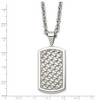 Black Bow Jewelry Men's Stainless Steel Polished Weave Pattern Dog Tag Necklace, 24 Inch - 3 of 4