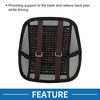 Unique Bargains Car Seat Bamboo Bead Lumbar Cushion 16.14"x16.92" Mesh Black Brown 1 Pc - 3 of 4