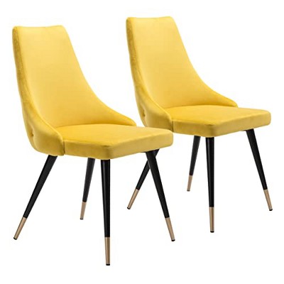 Zuo Piccolo Dining Chair (Set of 2) Yellow