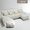 113''W Elegant U-Shaped Chenille Upholstered Sectional Sofa, 4-Seat Large Couch with 2 Chaises -Morden Fort - 4 of 4