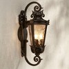 John Timberland Casa Marseille Vintage Rustic Outdoor Wall Light Fixture Bronze Scroll 21 1/2" Hammered Glass for Post Exterior Barn Deck House Porch - 2 of 4