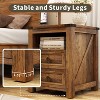 Dyonery 18” Farmhouse Nightstand with Charging Station,End Table with 2 Drawers, Side Table for Living Room ,White - 2 of 4