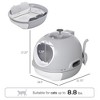 Cat Litter Box Toilet with Lid, Covered Litter Box with Scoop, Enclosed Drawer, and Skylight - 3 of 4