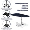 Tangkula 15FT Double-Sided Twin Umbrella Sun Shade Outdoor Crank Market Base Orange Patio - 4 of 4