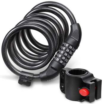 Fosmon 5-Digit Combination Weather and Cut Resistant Steel Cable Bike Lock with Mount- 6ft