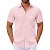 COOFANDY Men's Button Down Shirts Short Sleeve Casual Dress Shirts Untucked Summer Shirt with Pocket - 4 of 4