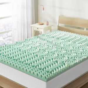 Mellow 5-Zone Aloe Vera Infusion Memory Foam 1.5" Mattress Topper - 1 of 4