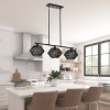 Boho 3-Light Woven Pendant Chandelier, Black Rope Linear Fixture for Kitchen Island or Dining Room - 4 of 4