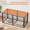 Okak 47.2/63IN Dog Crate with Top and Front Doors, Large Dog Cage with Strong Metal Wire, Dog Kennel for Indoor Small or Medium Dogs - 3 of 4