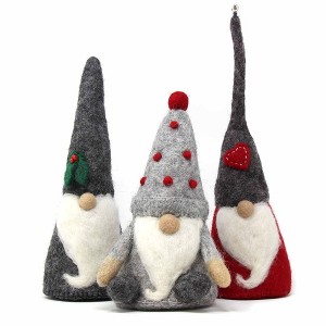 Slickblue Mystical Winter Gnomes Set – 3 Handcrafted Wool Felt Gnomes, 10-12 Inches Tall, Charming Holiday Decor - 1 of 3