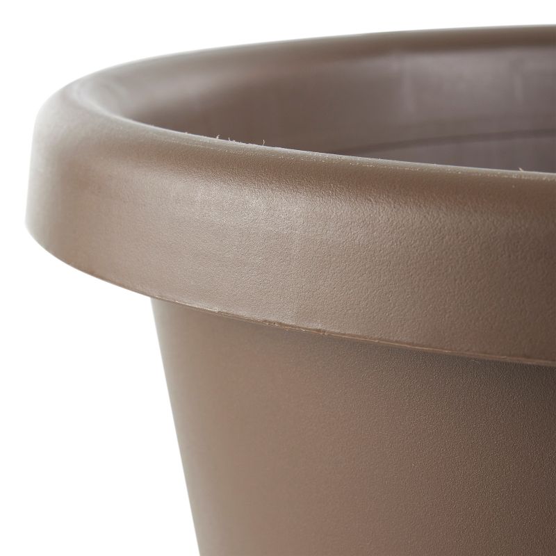 The HC Companies LIA12000E21 14 Inch Classic Durable Plastic Flower Pot Container Garden Planter with Molded Rim and Drainage Holes, Chocolate, 5 of 8