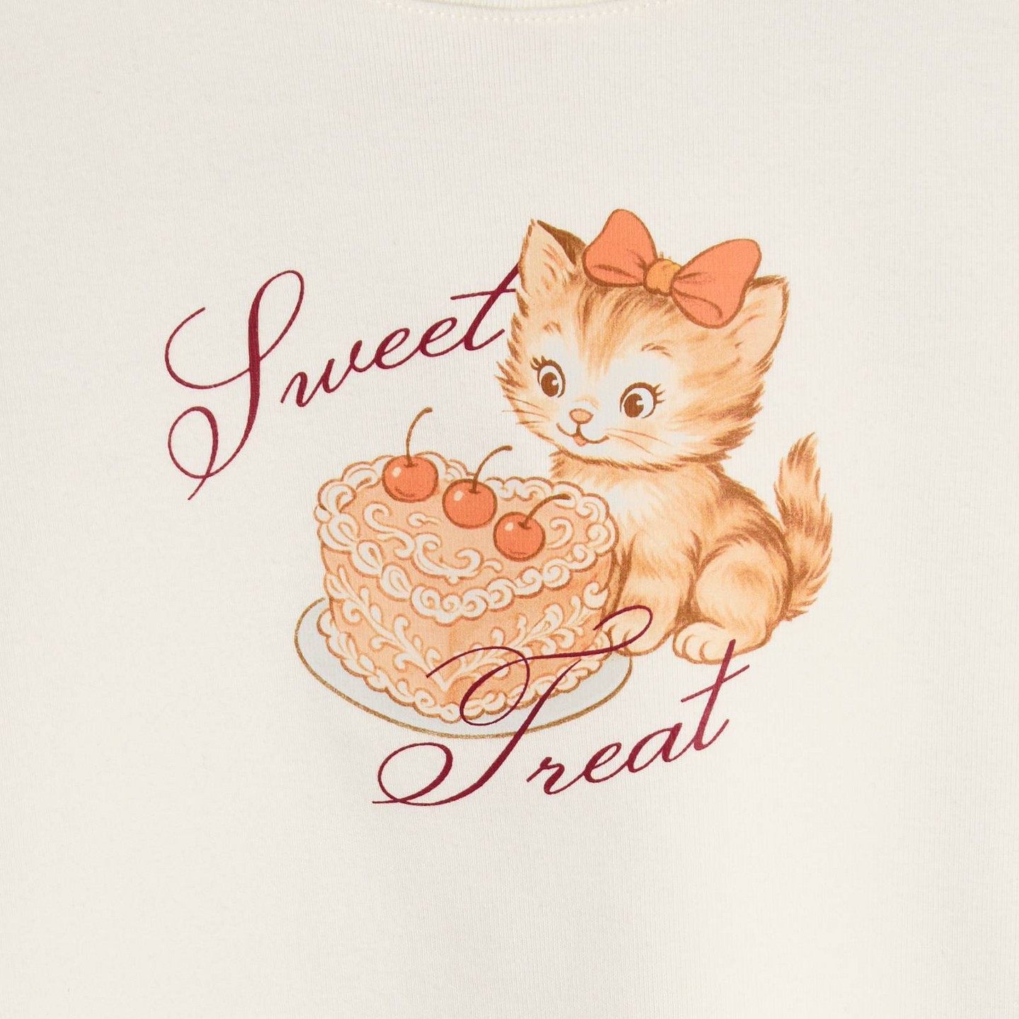 Футболка Cat & Jack Short Sleeve 'Kitten' Graphic T-Shirt для девочек, цвет: Кремовый — фото 3