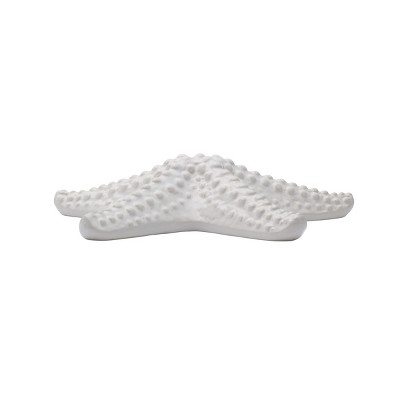 White Ceramic Coastal Starfish Figurine, 8.3 inches